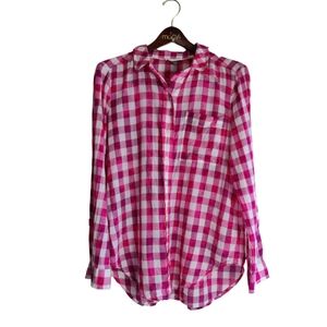 Anthropologie Pilcro Splatter Plaid Button Down